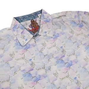 ROBERT GRAHAM Men's L Watercolor Print Classic Fit Short Sleeve Button Up Shirt